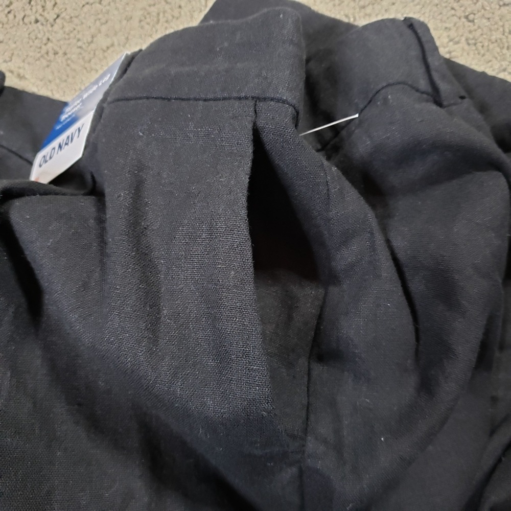 NWT Old Navy Taylor Black High Rise Wide Leg Linen Blend Trousers Womens Medium - Picture 5 of 11